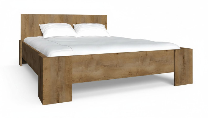 Guļamistaba koka luksusa dizaina gulta ar polsteri divguļamā gultā 180x200 cm.