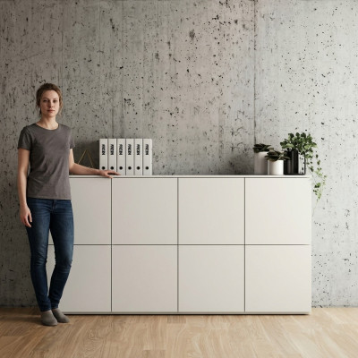 Komoda Sideboard Gaiss Komoda Balts Skapis Dzīvojamā Istaba Koks Jauns