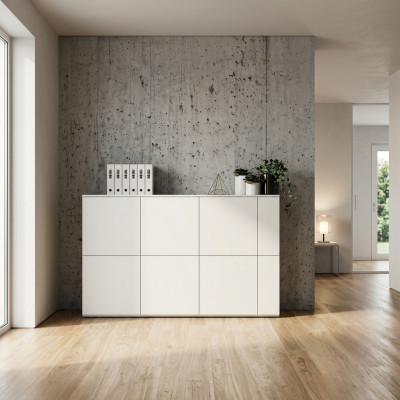 Komoda Sideboard Gaiss Komoda Balts Skapis Dzīvojamā Istaba Koks Jauns