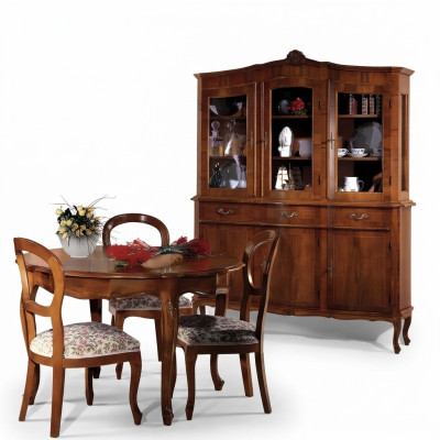 Izdruka Iekārta Vitrīna Sideboard Stikla skapis Skapis Koks Masīvā mēbele Itālija Stikls