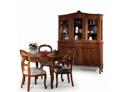Izdruka Iekārta Vitrīna Sideboard Stikla skapis Skapis Koks Masīvā mēbele Itālija Stikls