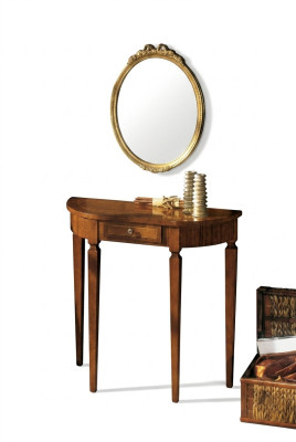 Mēbeles stila Art Déco konsoltāfele ar spoguli, koksnes itāļu galdi un konsoli, 2 gabali.