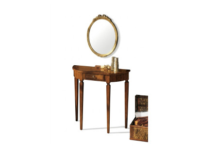 Mēbeles stila Art Déco konsoltāfele ar spoguli, koksnes itāļu galdi un konsoli, 2 gabali.