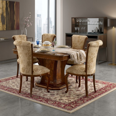 Krēsls koksne Brūns Itāļu mēbeles Polster Wohnzimmer Lehn Stühle Luxus Sessel