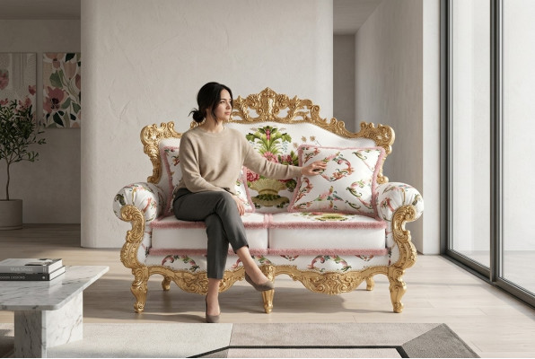 Klasiskie pārklājumi Dīvāni Sofa Mēbeles Sofa Divvietīgs 2 Sēdvietas Itālija