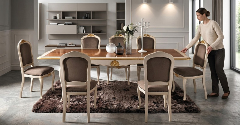 Baroka antīkā stila ēdamgaldi galds Reāls koks Klasiski dizaina galdi Itālijā