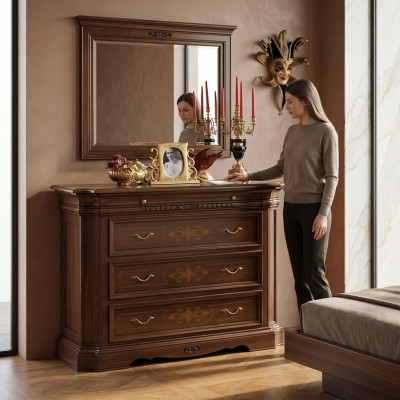 Sideboard Komodu komoda 4 kausi koka kausētuve Komodi