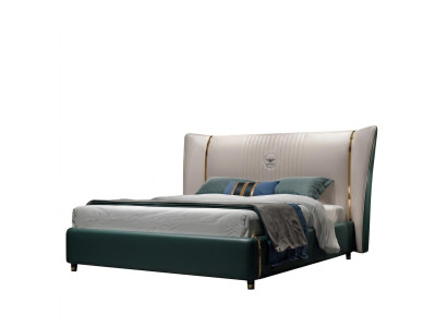 Luxusa guļamistaba divguļamā gulta gulta 180/200x200 cm ādas metāls jauns
