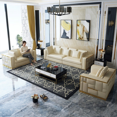 Dīvāns Dzīvojamās istabas komplekts Dizaina Moderns Dīvāns komplekts 3+2+1 Sofas