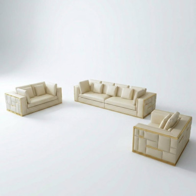 Dīvāns Dzīvojamās istabas komplekts Dizaina Moderns Dīvāns komplekts 3+2+1 Sofas