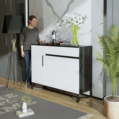 Komoda Sideboard Highboard Skapis Servants 3 durvis 2 paliktņi