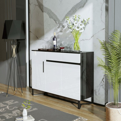 Komoda Sideboard Highboard Skapis Servants 3 durvis 2 paliktņi