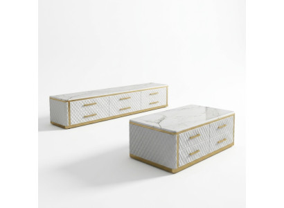 Tērauda Sideboard Ādas Mazogs Marmora imitācija Akmens galdi 200x40cm