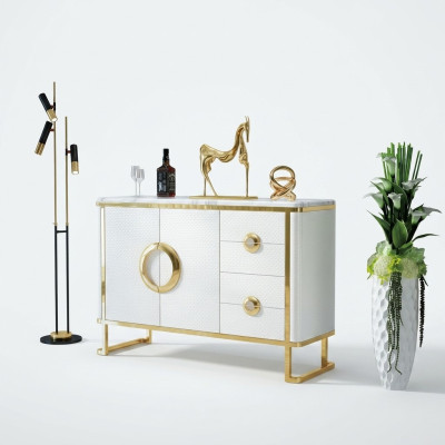 Vērts dizains komode Sideboard Itāļu komodes Lowboards āda.
