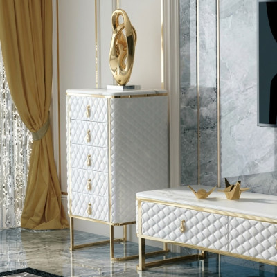 Dekoratīvais komodais Sideboard Kredences Sideboards 5 plaukti Augstais skapītis