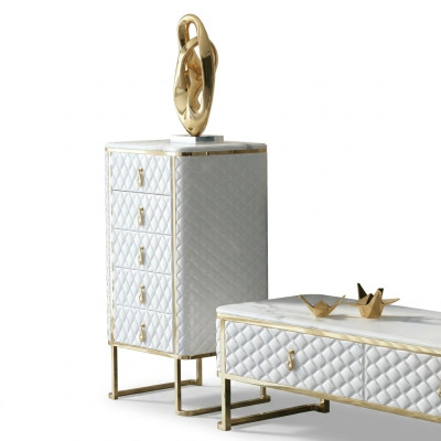 Dekoratīvais komodais Sideboard Kredences Sideboards 5 plaukti Augstais skapītis