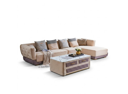 Stūraina sofa dīvāns galdiņš polsteris stūrains sēdvietas dvivietīgs dzīvojamā istaba komplektācija 2 gab.