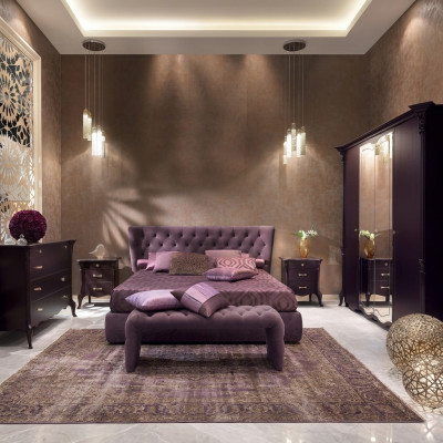 Guļamistabas itāļu mēbeļu komplekts Luxus Chesterfield 6 gab. Masīvkoks