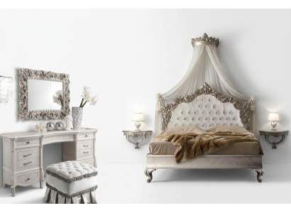 Gulta + 2x nakts galds 3 gab. Guļamistabas komplekts Moderns Izcils Chesterfield