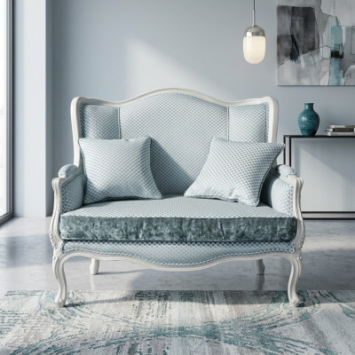 Dīvāns Tekstils Audums Sofa Grezns dizains Dizainers 2-vietīgs mēbeles Klasiskas mēbeles