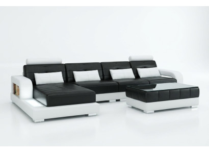 Stūra dīvāns Dīvāns Sofa Ādas dīvāns Sēdeklis Stūrma komplekts Polster Wohnlandschaft