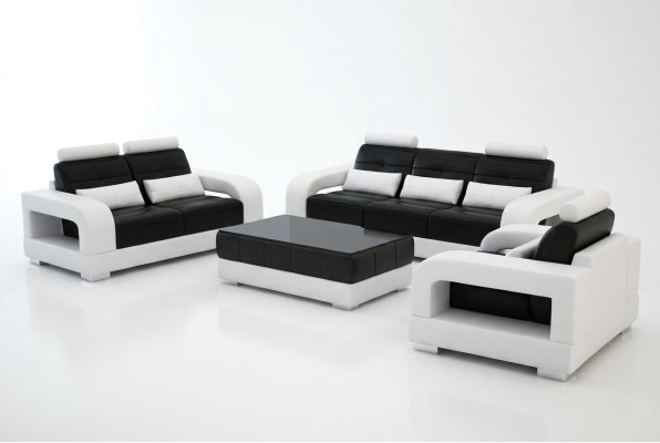 Ādas dīvāns Dīvāns Sofa komplekts 3+2 Komplekts Dizaina Moderns dīvāns 3-vietas garnitūra
