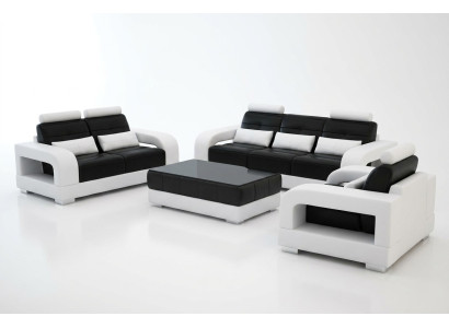 Ādas dīvāns Dīvāns Sofa komplekts 3+2 Komplekts Dizaina Moderns dīvāns 3-vietas garnitūra