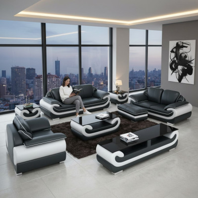 Sofa komplekts 3 + 2 + 1 sēdētspējas + pufa komplekts, mēbelētais dīvāns.