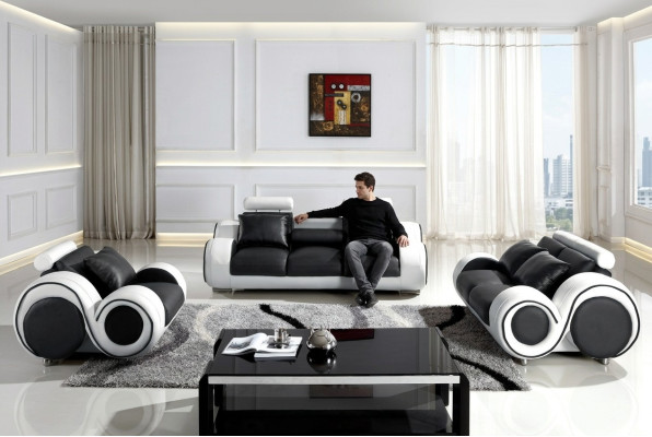 Polsteris Sēde Couch 3 sēdvietu komplekts Sofa Sofas Couchen ādas trīsvietīgais.