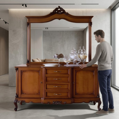Kumode Sideboard Kumodes Sideboard Dzīvojamā istaba Baroka galdiņš xxl dizains Masīvkoks