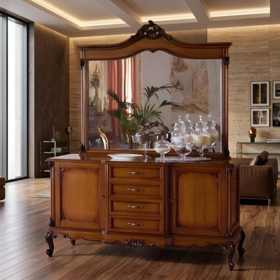 Kumode Sideboard Kumodes Sideboard Dzīvojamā istaba Baroka galdiņš xxl dizains Masīvkoks