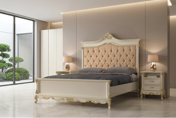 Gulta Chesterfield dizains luksusa viesnīcas gultas masīvkoks 180x200 guļamistabā Itālijas mēbeles
