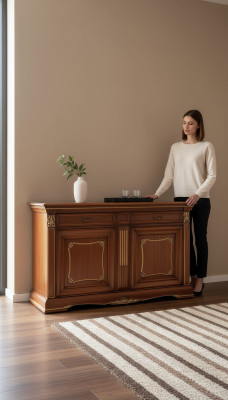 Sideboard Luksusa dizaina komoda Priekšskats Lowboard skapī Massīvkoks Itāļu mēbeles