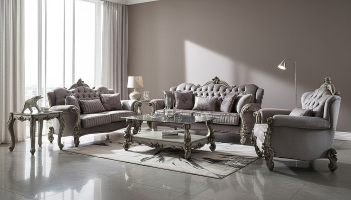 Chsterfield Sofa komplekts Jumts Piespiedu grupa Klasika 3+2+1 sēdvieta komplekts koka dīvāns