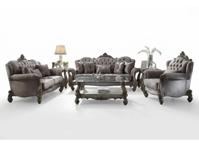 Chsterfield Sofa komplekts Jumts Piespiedu grupa Klasika 3+2+1 sēdvieta komplekts koka dīvāns