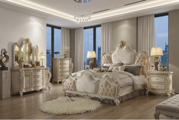 Gulta 2x nakts skapis 3 gab. guļamistabas komplekts Lux dizains Chesterfield gultas
