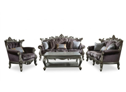 Sofa komplekts 4+1+1 sēdvietu galds 4 gab. dizaina sofa Baroka stilā