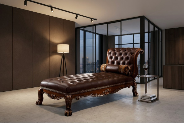 Chaiselongues Chesterfield Guļvietas Ottomane Chaise Sofa Dīvāns Chesterfield