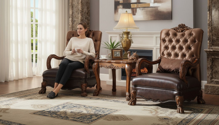 Krēsls Dizaineris Stuhls Polster Relex Audums Tekstils Āda Lounge Jauns Chesterfield