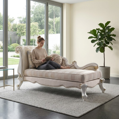 Čezlonga Čezlongas Auduma Sofa Atkāpiens Dekorācijas Čempions Atpūtai Tekstils