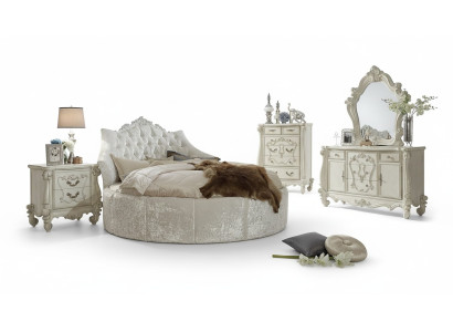 Apļa veida samta gulta Chesterfield luksusa apdare Ārvalstu tekstila viesnīcas gultas.