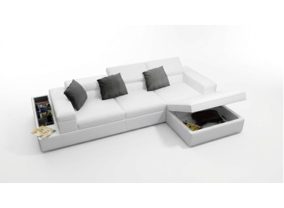 Stūra dīvāns ādas sofa L formas dzīvojamā telpa