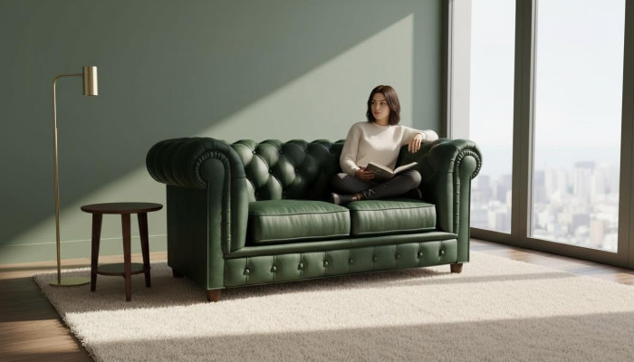 Chesterfield Luxus 2 vietu diivanis, auduma mīkstais dīvāns, jauns komplekts