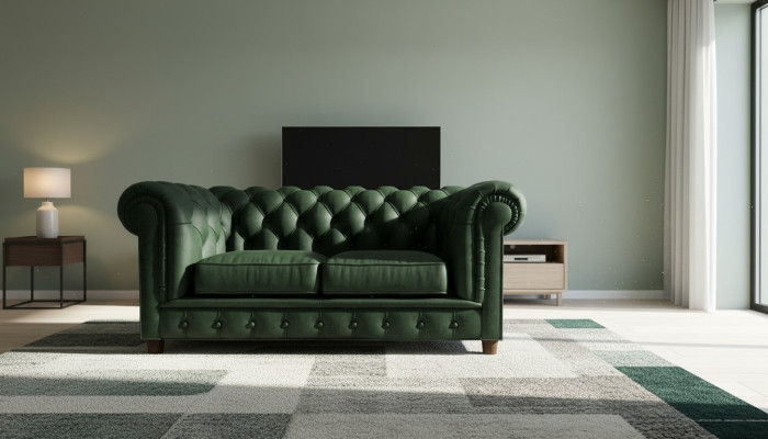 Chesterfield Luxus 2 vietu diivanis, auduma mīkstais dīvāns, jauns komplekts