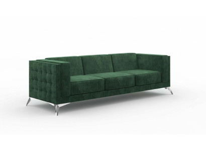 Trīsdaļīgā 3-vietīgā dīvāna sedzamā sofa no auduma tekstila Stoff Chesterfield dīvāna biļetes.