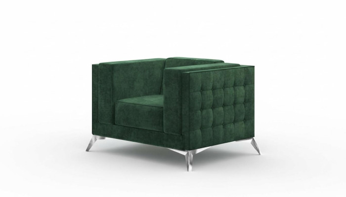 Chesterfield krēsls 1-vietīgā dīvāns ar jaunu auduma pārklājumu televizora galdam.