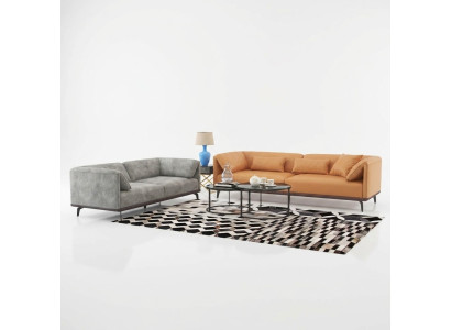 Sofa komplekts 4+3+2 ādas dīvāns Dīvāns Izgatavo Moderns dīvāns