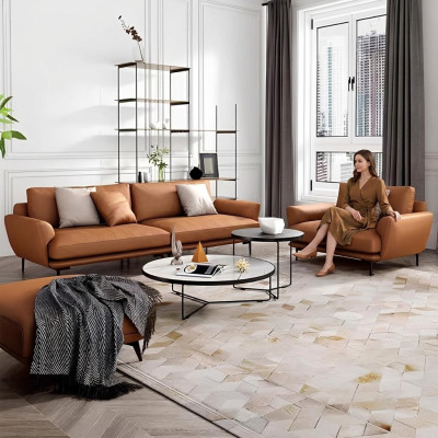 Sofas komplekts 4+3+2 ādas dīvāns Dīvāns dzīvojamai telpai Komplekts Dizaina mūsdienīgs dīvāns