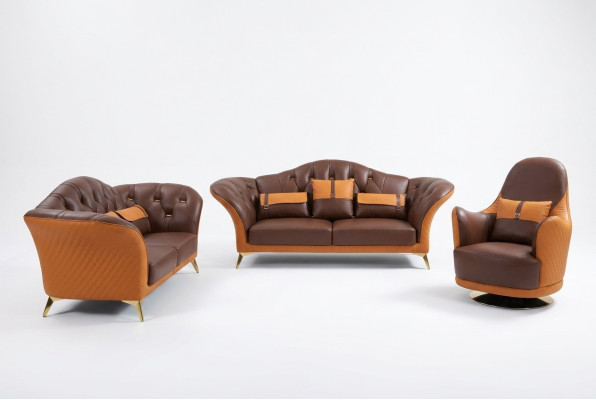 Sofa komplekts 3+2+1 sēdvietas dzīvojamā zona Dīvāns Aramats Virtuves komplekts Ādas dīvāns