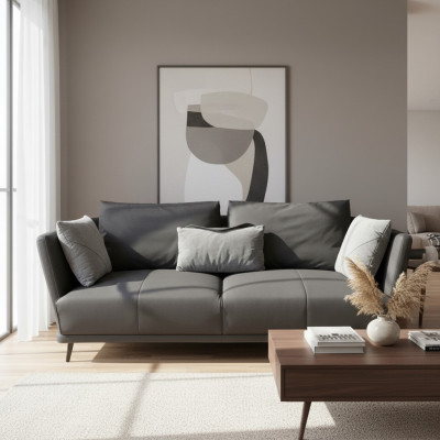 Drejosais dizaina dīvāns dīvāns ar polsterī Ledersofa Modern Relax Club 3 Sitzer